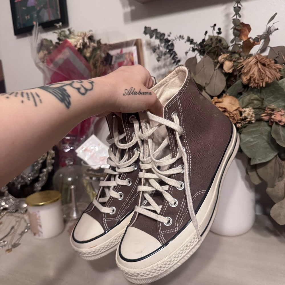 Converse Chuck 70 High Top Sneakers in Brown and Cream